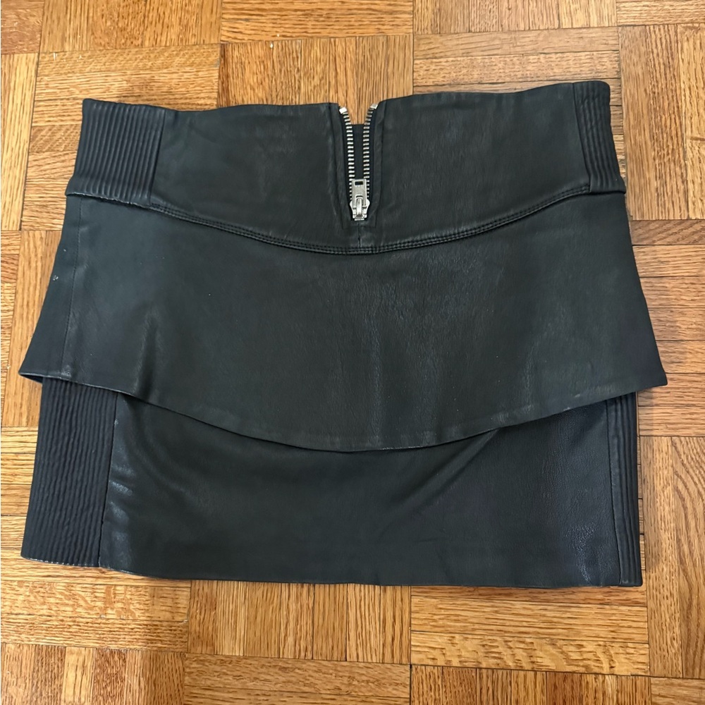 IRO Black Leather MINI Skirt - Picture 4 of 4